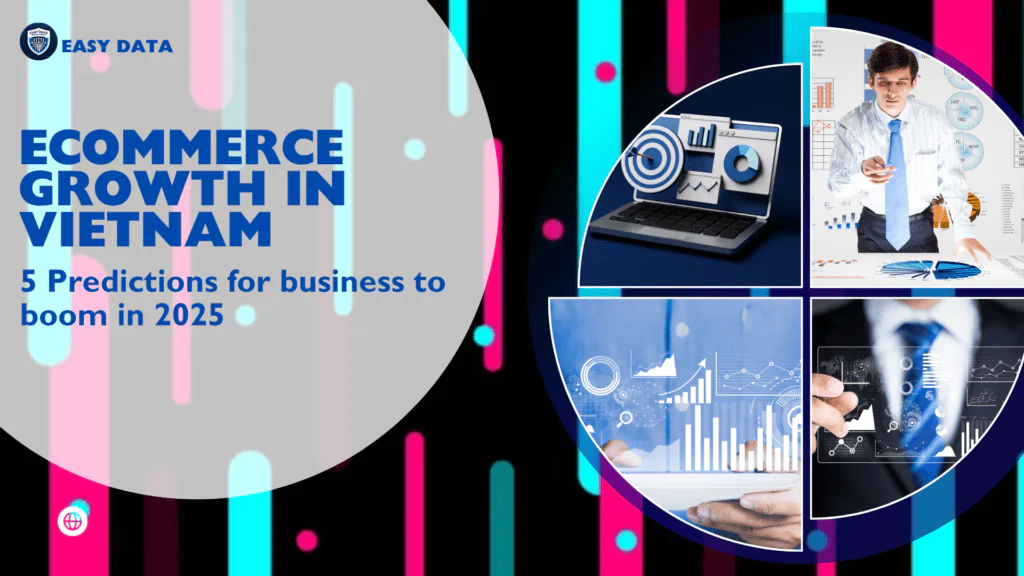 Infographic showcasing the rapid ecommerce growth in Vietnam with trends like TikTok Shop, mobile commerce, and personalization driving the market in 2025.