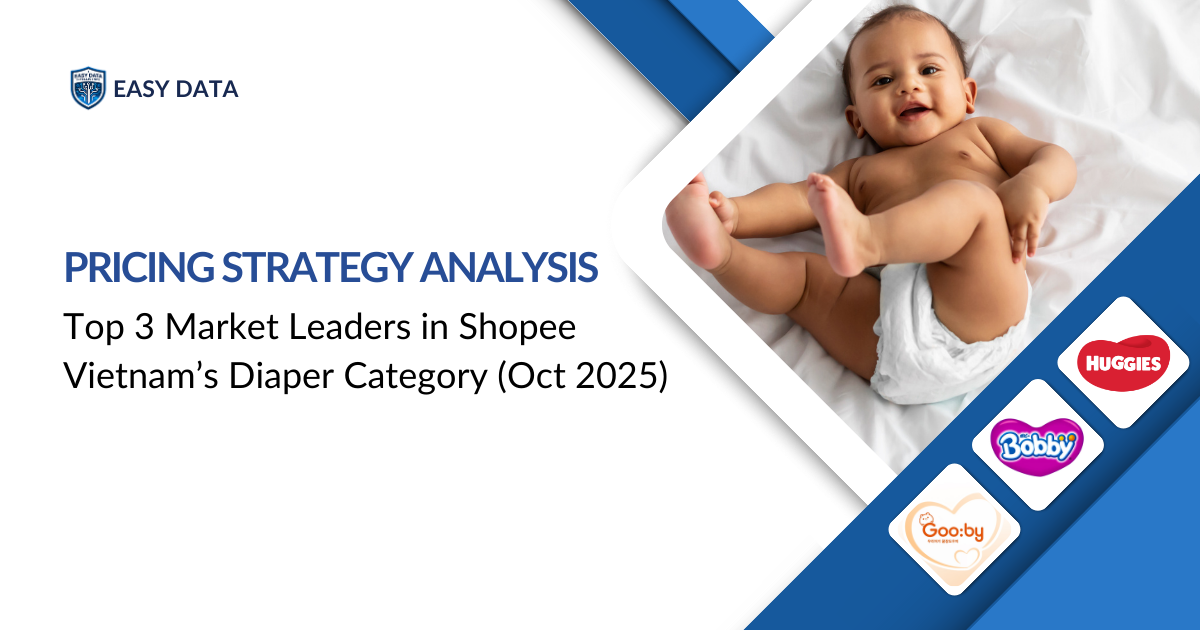 how the top 3 brands in the Shopee Vietnam diaper market use their own smart pricing strategies to win the market