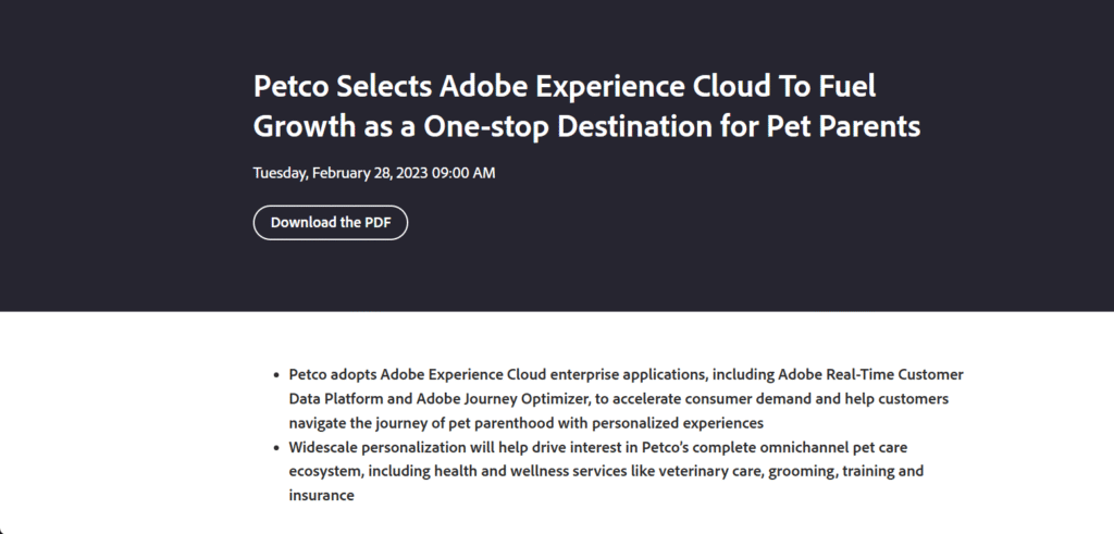 DaaS use case example from Petco 