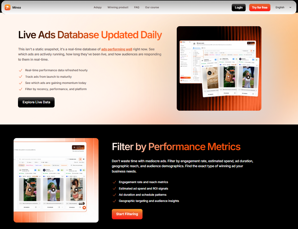Product Research Platform - Minea